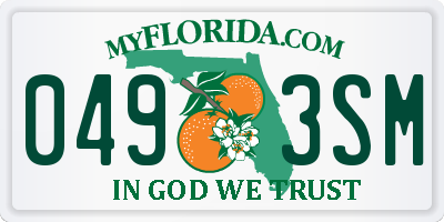 FL license plate 0493SM