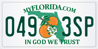 FL license plate 0493SP
