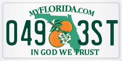 FL license plate 0493ST