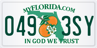 FL license plate 0493SY