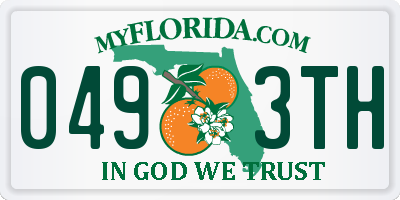 FL license plate 0493TH