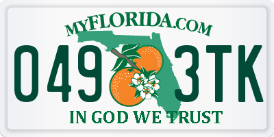 FL license plate 0493TK