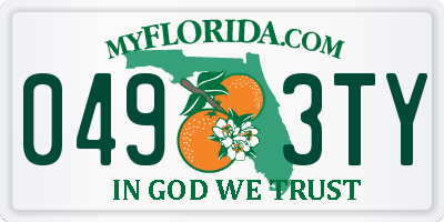 FL license plate 0493TY