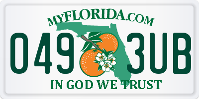FL license plate 0493UB