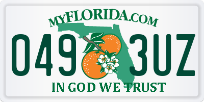 FL license plate 0493UZ