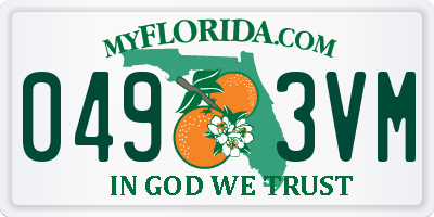 FL license plate 0493VM