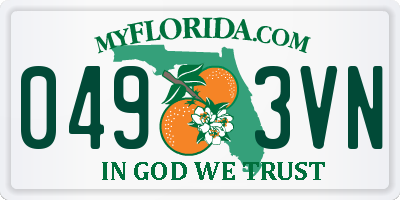 FL license plate 0493VN