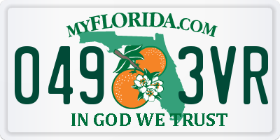 FL license plate 0493VR