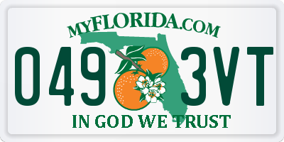FL license plate 0493VT