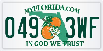 FL license plate 0493WF