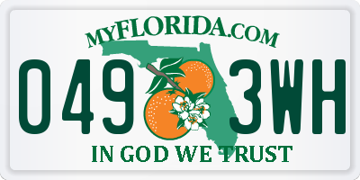 FL license plate 0493WH
