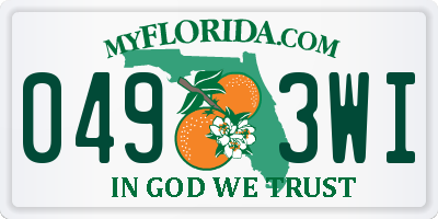 FL license plate 0493WI