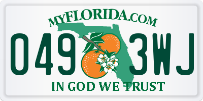 FL license plate 0493WJ