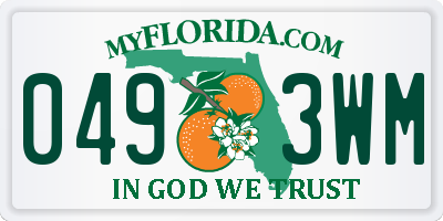 FL license plate 0493WM