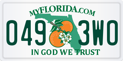 FL license plate 0493WO