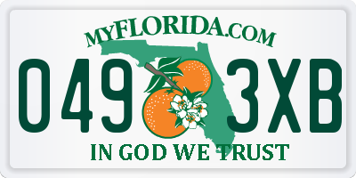 FL license plate 0493XB