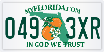 FL license plate 0493XR