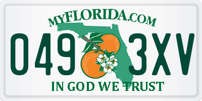 FL license plate 0493XV