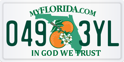 FL license plate 0493YL