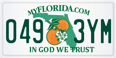 FL license plate 0493YM