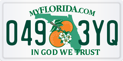 FL license plate 0493YQ