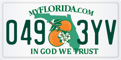 FL license plate 0493YV