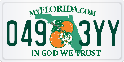FL license plate 0493YY