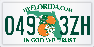 FL license plate 0493ZH