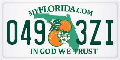FL license plate 0493ZI