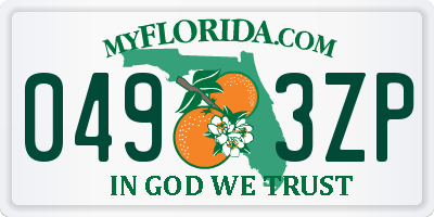 FL license plate 0493ZP