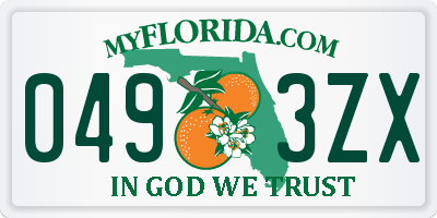 FL license plate 0493ZX