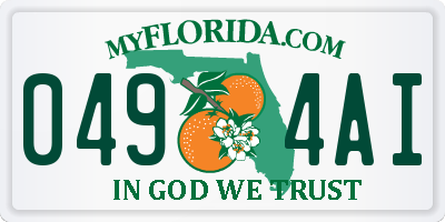 FL license plate 0494AI