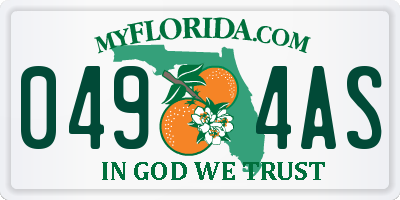 FL license plate 0494AS
