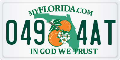 FL license plate 0494AT