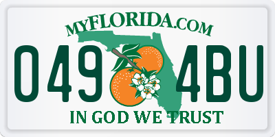 FL license plate 0494BU