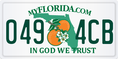 FL license plate 0494CB