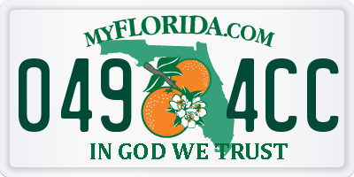 FL license plate 0494CC