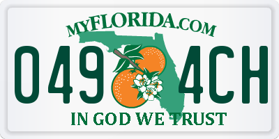 FL license plate 0494CH