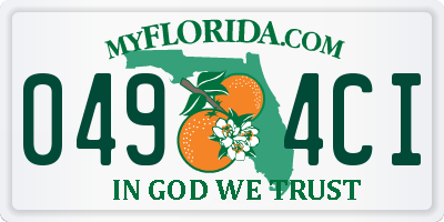 FL license plate 0494CI