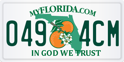 FL license plate 0494CM