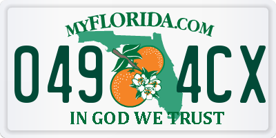 FL license plate 0494CX