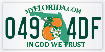 FL license plate 0494DF