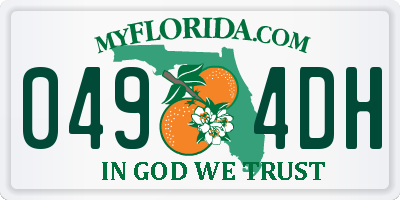 FL license plate 0494DH