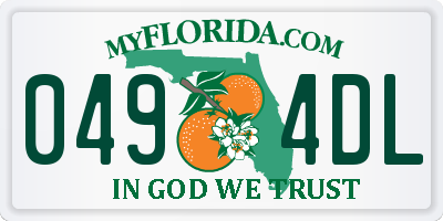 FL license plate 0494DL