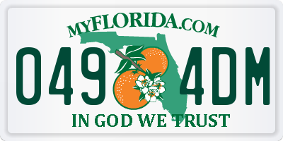 FL license plate 0494DM