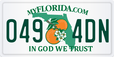 FL license plate 0494DN