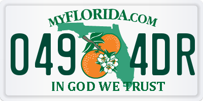 FL license plate 0494DR