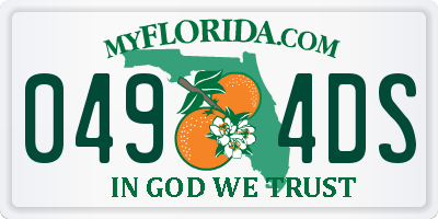 FL license plate 0494DS