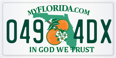FL license plate 0494DX