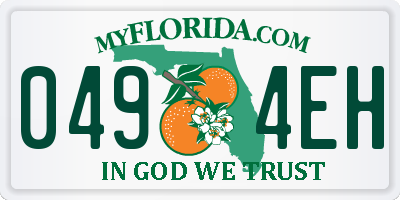 FL license plate 0494EH